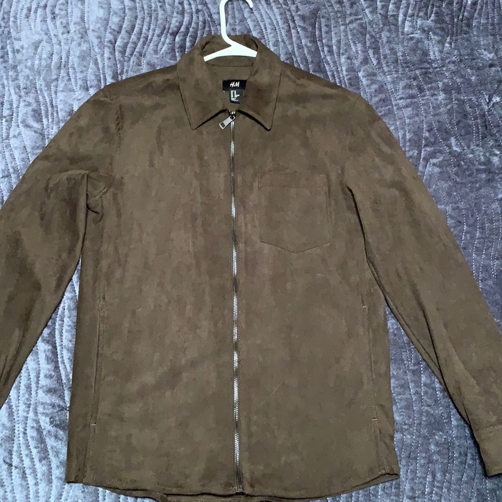 Dark green like lightweight jacket, micro suede